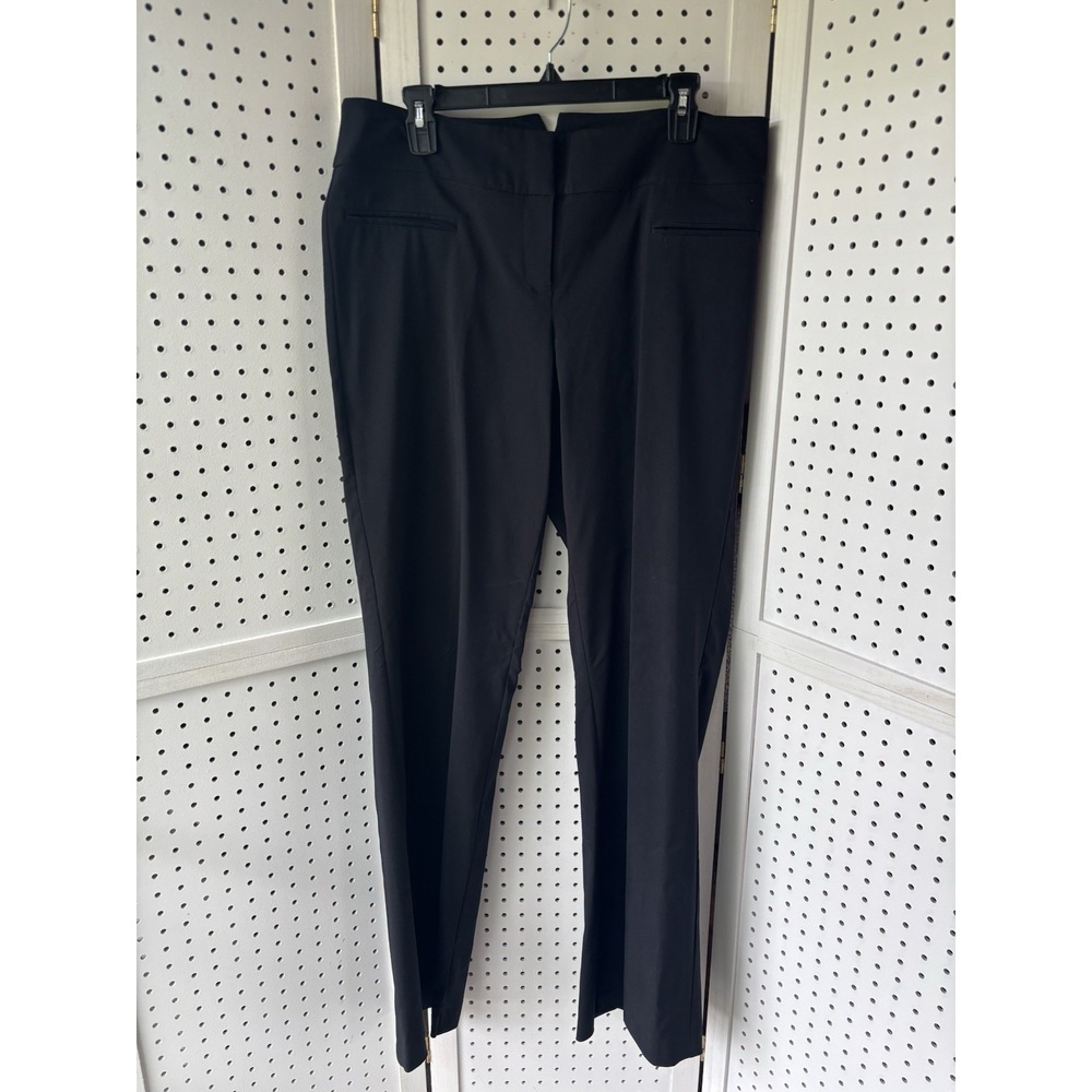 Lane‎ Bryant 1 Tall Black Wide Leg Dress Pants Women's Plus Trouser Stretch